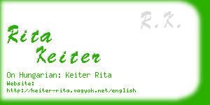 rita keiter business card